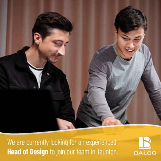 Join Balco’s Growing UK Team: We're Hiring a Commercial Manager and Head of Design